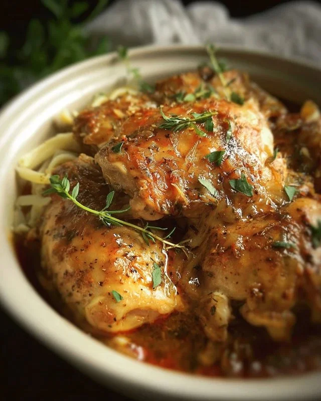 Delicious Crock Pot Angel Chicken served with rice and vegetables.