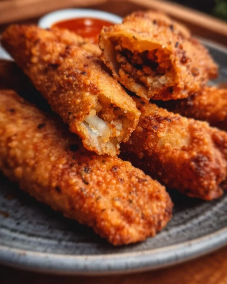 Delicious air fryer taco sticks served with dipping sauce.