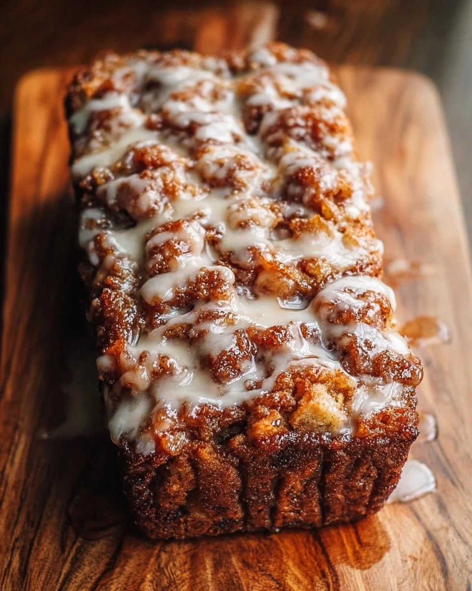 Delicious Amish Apple Fritter Bread with apples and cinnamon