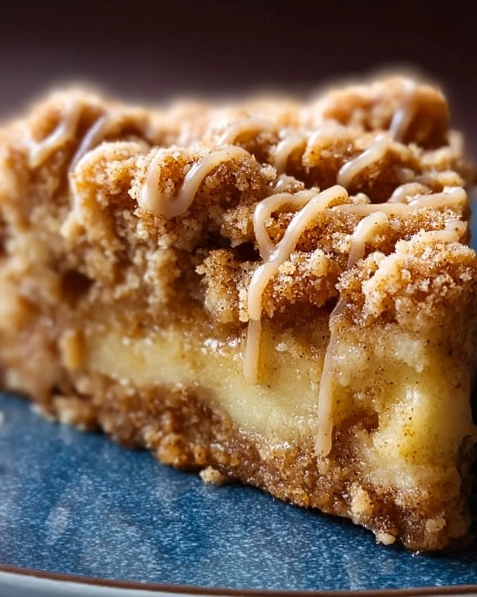 Delicious homemade apple crumb cake topped with streusel crumbs
