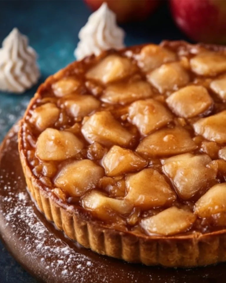Delicious homemade apple pie tart with flaky crust and fresh apple filling