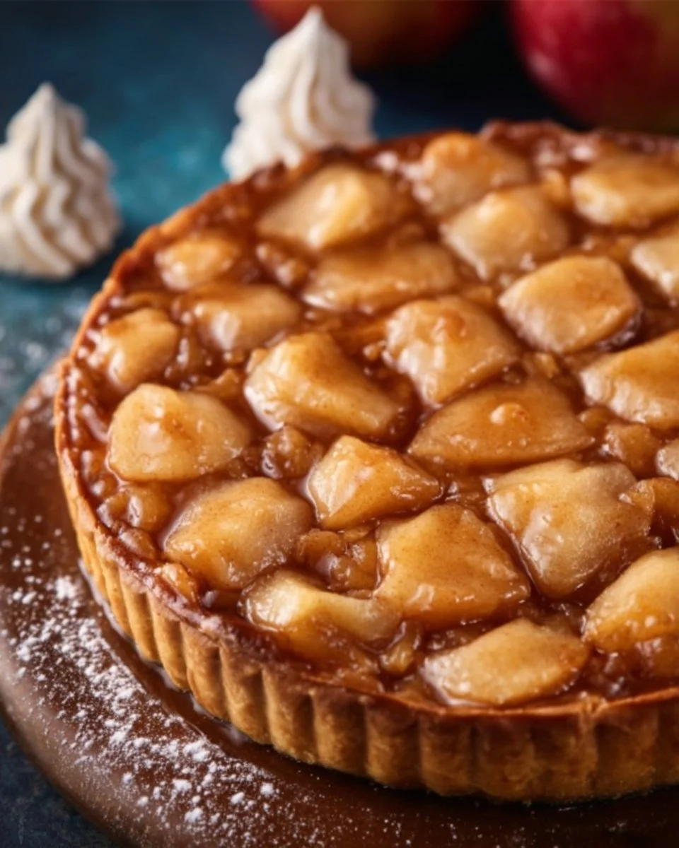 Delicious homemade apple pie tart with flaky crust and fresh apple filling