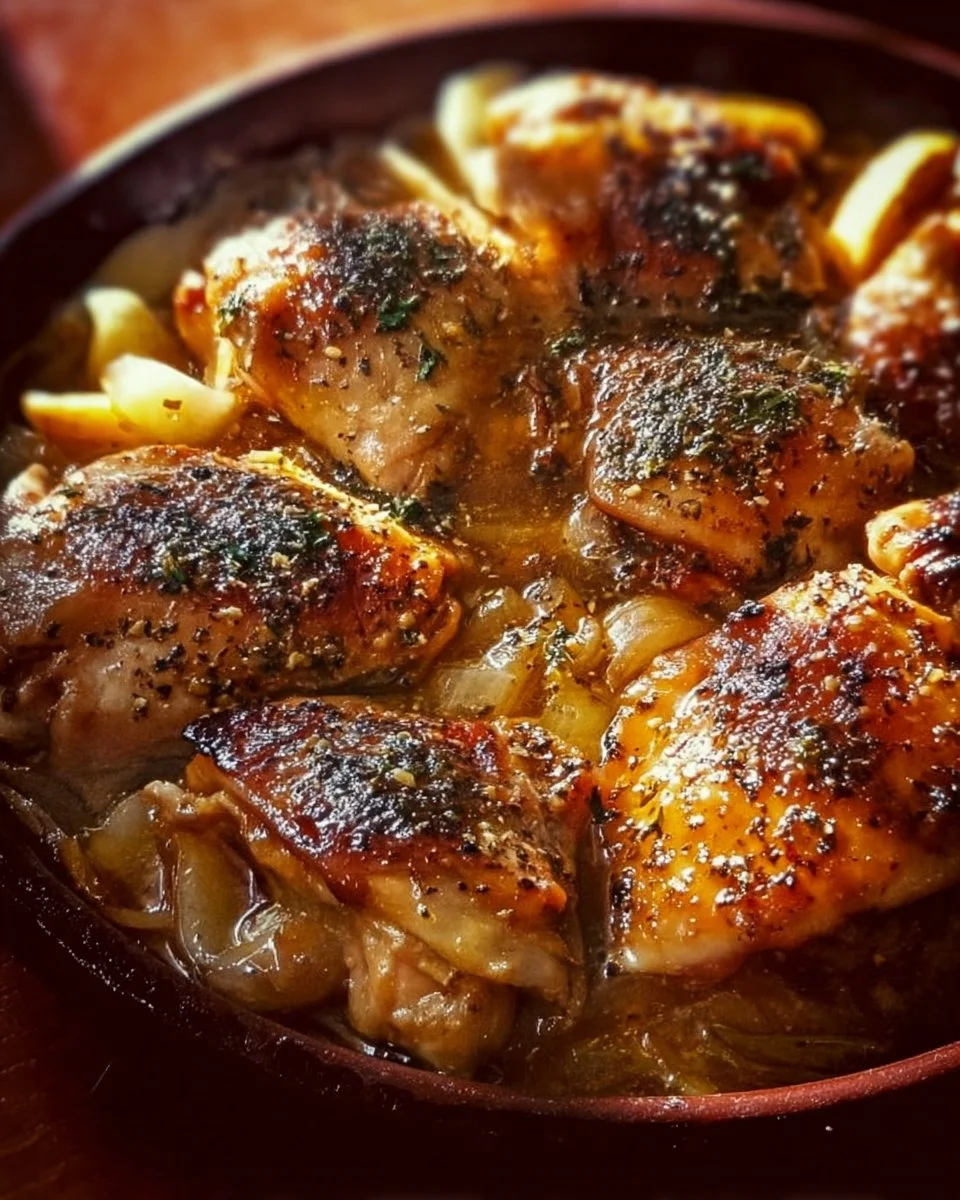 Delicious authentic Mennonite chicken dish served with side vegetables