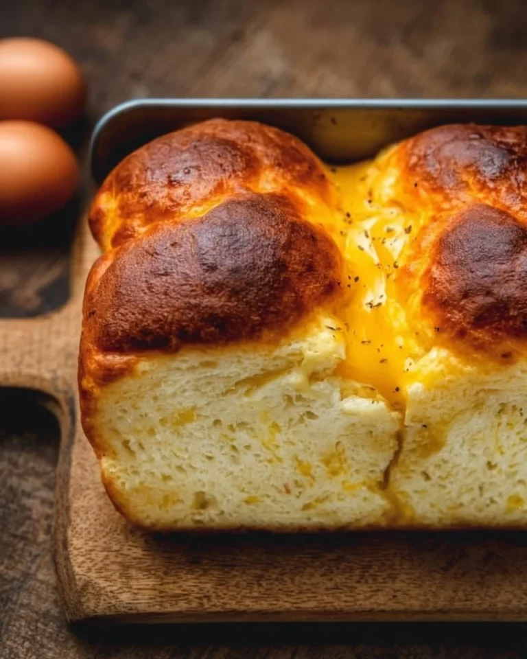 Delicious Cheese Egg Cloud Keto Bread fresh out of the oven.