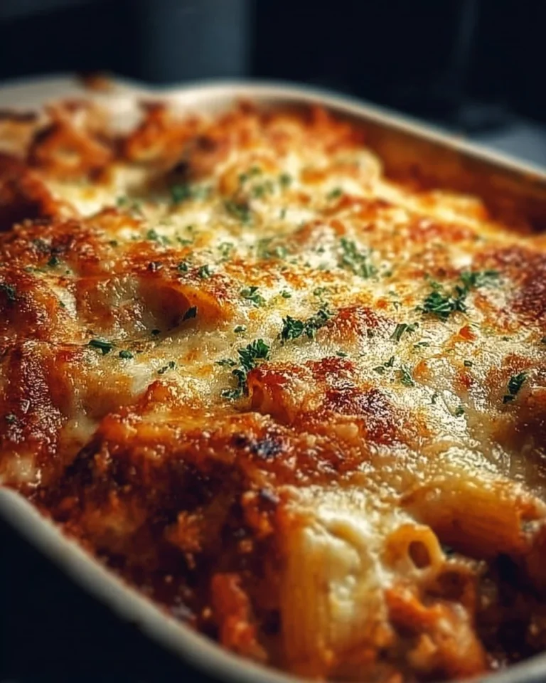 Delicious Chicken Parmesan Casserole served in a baking dish