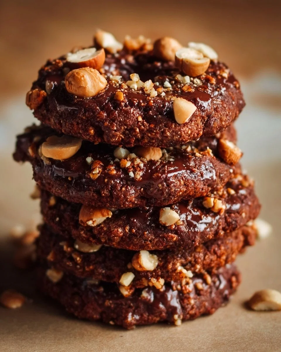 Delicious Chocolate Hazelnut Crunch Cookies with nuts and chocolate chunks