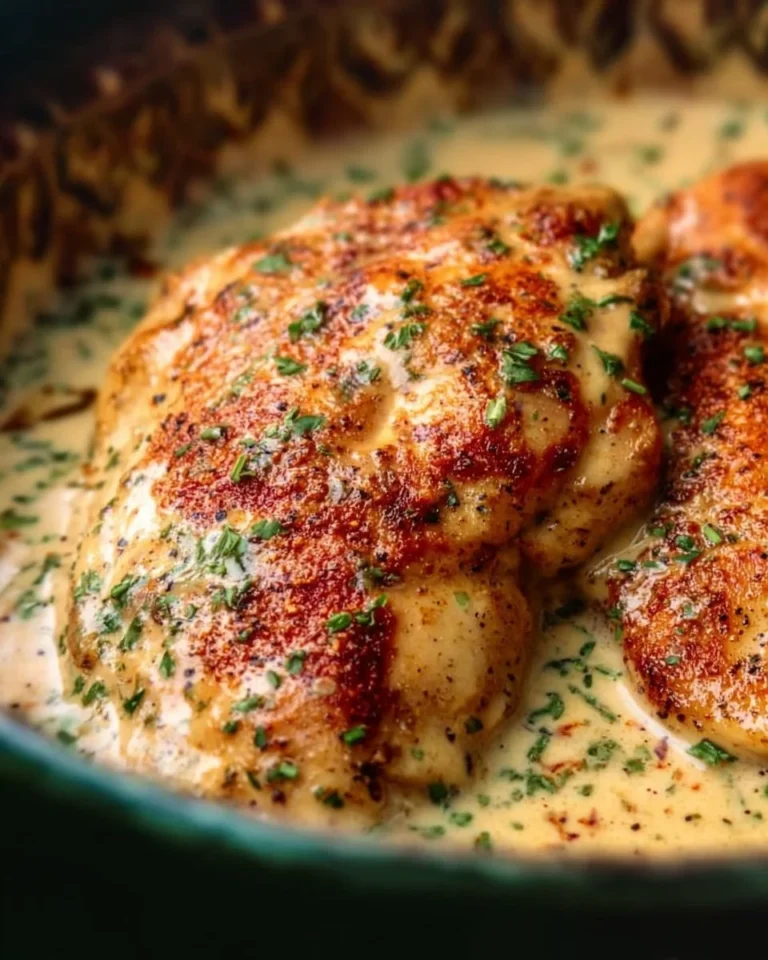 A serving of Crock Pot Ranch Chicken with herbs and spices on a plate