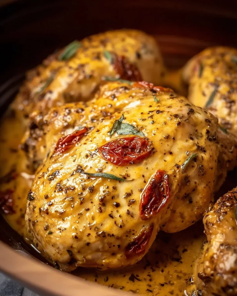Delicious Dump & Go Crockpot Marry Me Chicken dish ready to serve