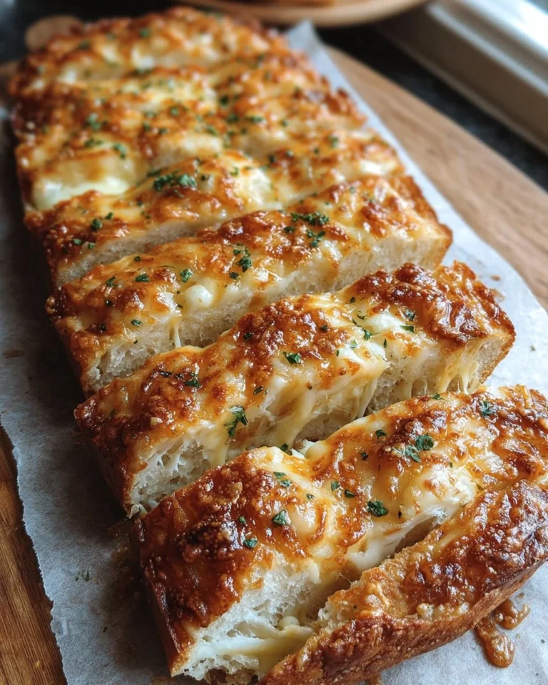 Homemade easy cheesy bread fresh out of the oven
