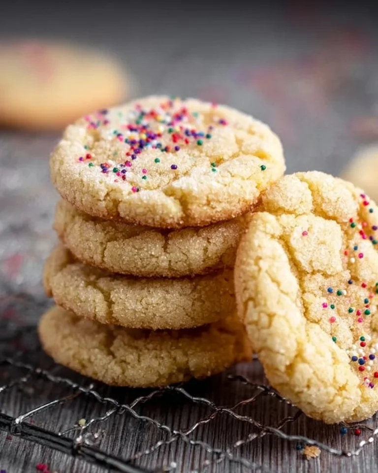 Delicious easy sugar cookies on a baking tray ready to be enjoying