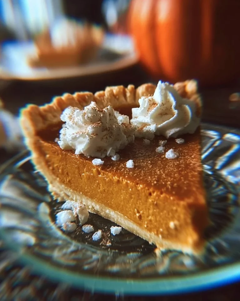 Easy Thanksgiving pumpkin pie with whipped cream on a festive table