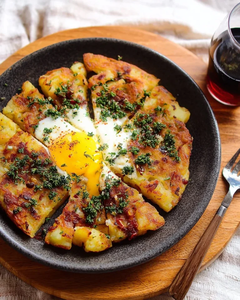 Savory potato cheese hash dish with golden crispy potatoes and melted cheese