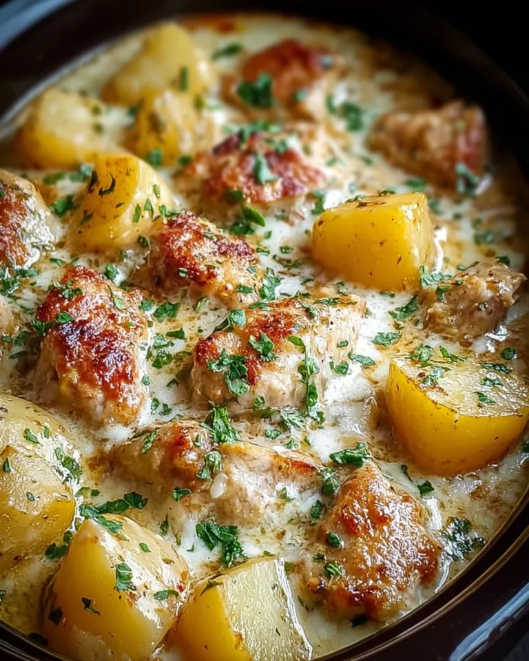 Delicious Garlic Parmesan Chicken with Potatoes in a crockpot