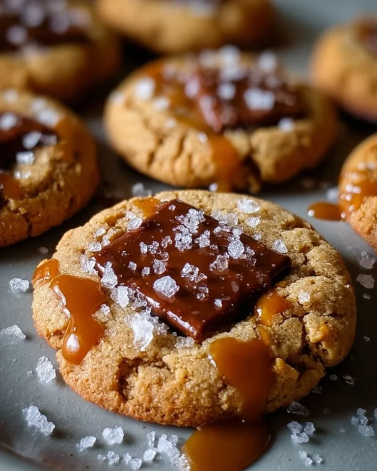 Delicious salted caramel cookies with a sweet and salty flavor