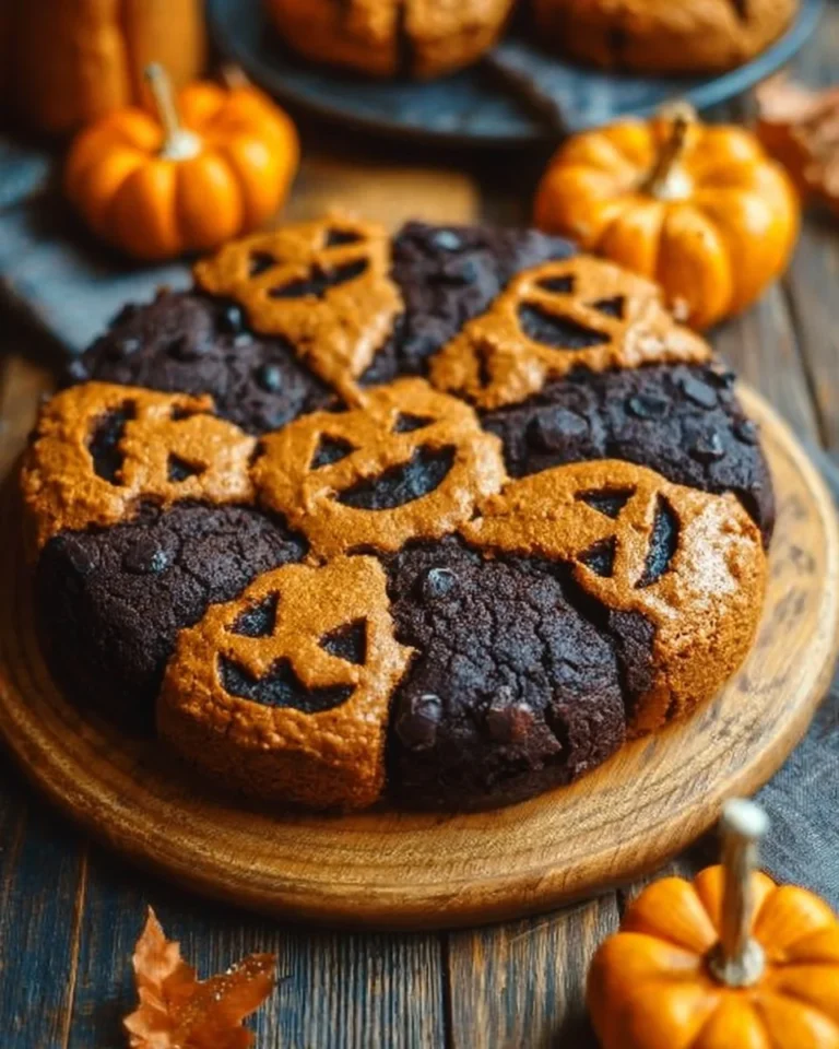 Delicious Halloween Brookies with spooky decorations for festive treats.