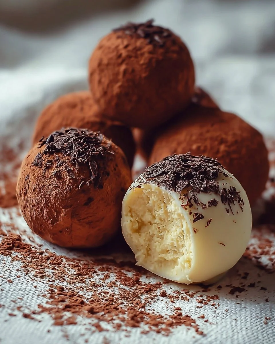 Delicious homemade tiramisu truffles on a decorative plate