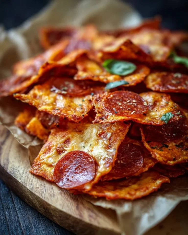 Delicious Keto Pizza Chips, a low-carb snack rich in flavor