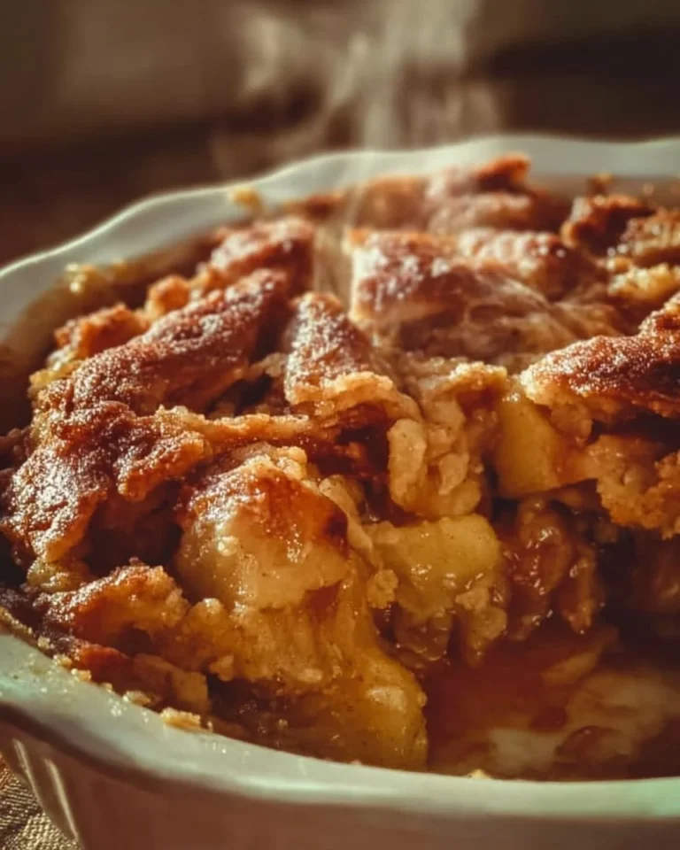 Delicious old fashioned apple bake dessert topped with cinnamon and sugar