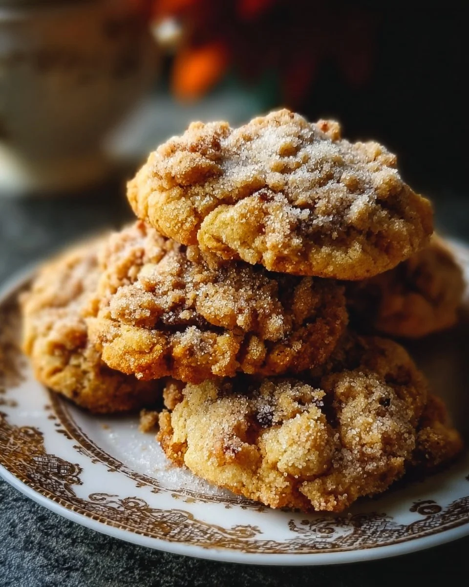 Delicious Pumpkin Cinnamon Crumble Cookies on a plate