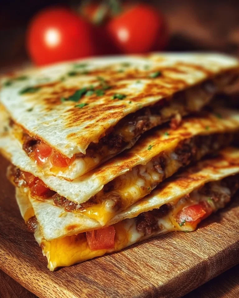 Delicious Smashburger Quesadillas ready to serve with toppings