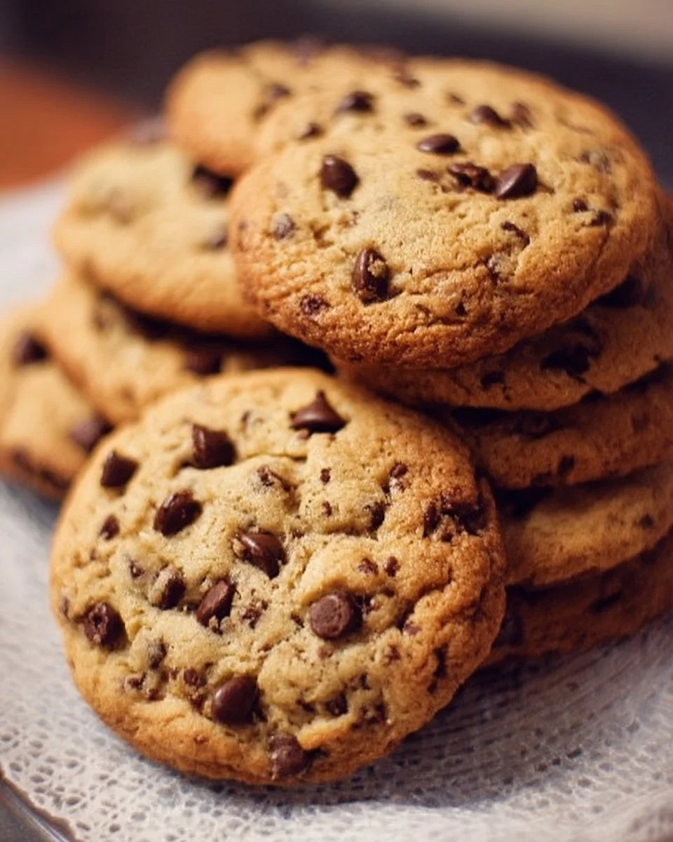 Freshly baked Toll House chocolate chip cookies on a cooling rack