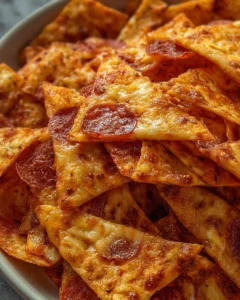 Homemade 2-ingredient pizza chips fresh out of the oven
