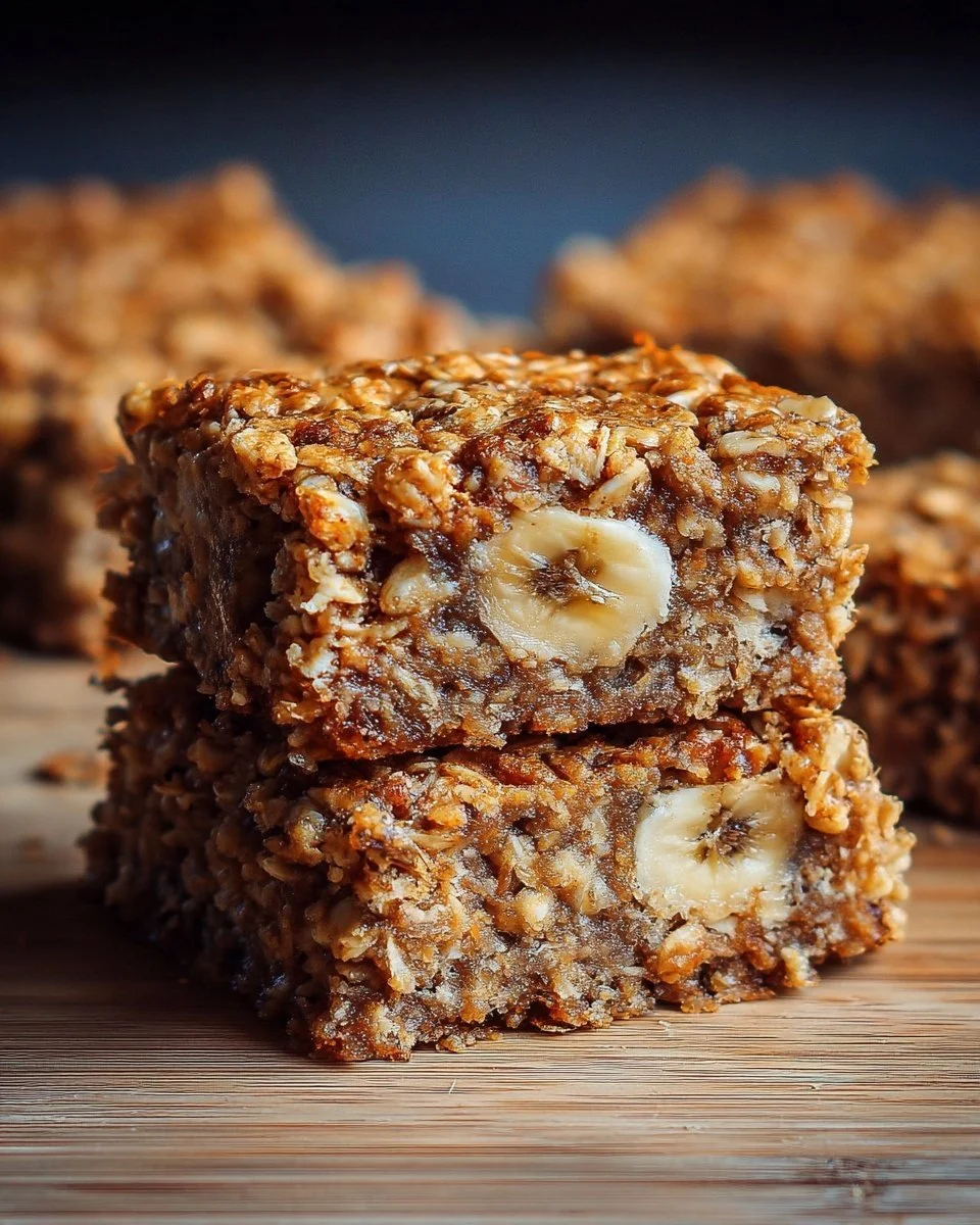 Healthy banana oatmeal bars with bananas and oats for a nutritious snack