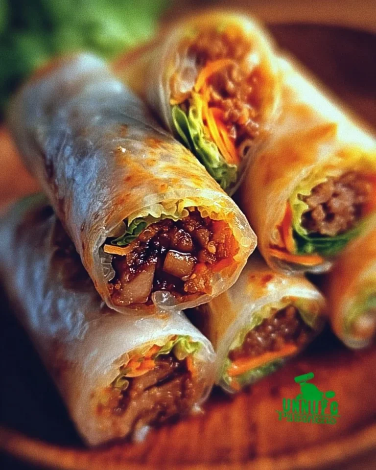 Big Mac Rice Paper Rolls featuring fresh ingredients and rolled delicately