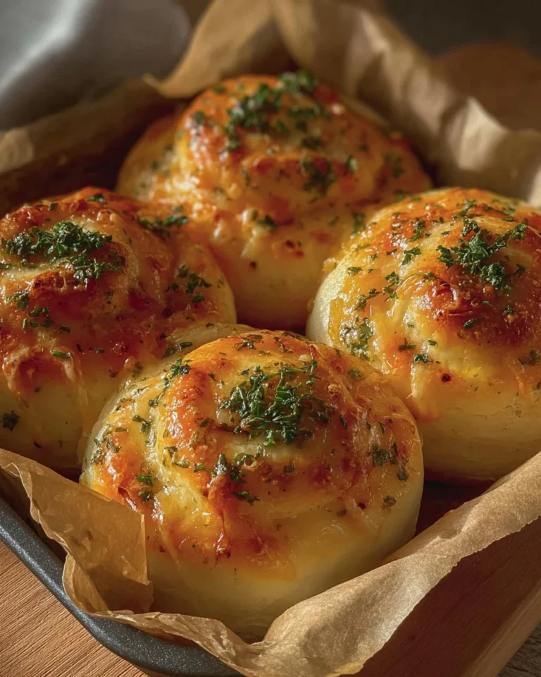 Buttery cheese garlic rolls fresh out of the oven, golden and savory