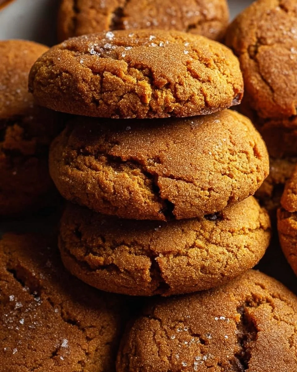 Chewy pumpkin cookies with spices and a soft texture, perfect for fall baking.