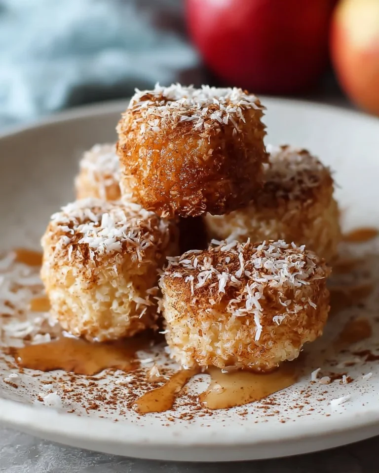 Cinnamon apple cottage cheese bites on a white plate