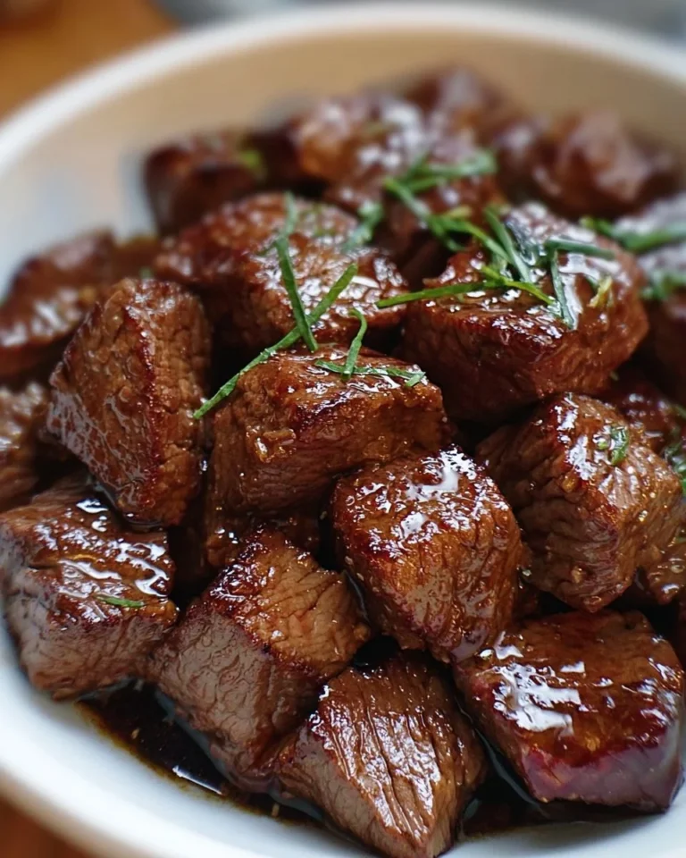 Delicious Crockpot steak bites ready to serve for a satisfying dinner