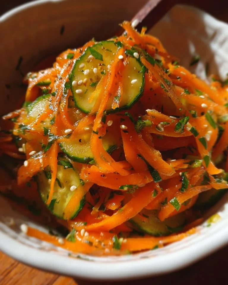 Fresh Cucumber Carrot Salad with vibrant colors and crunchy textures.