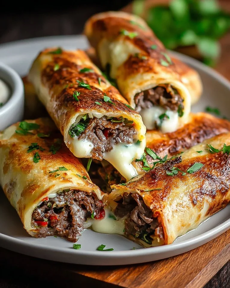 Keto Philly Cheesesteak Roll Ups served on a plate
