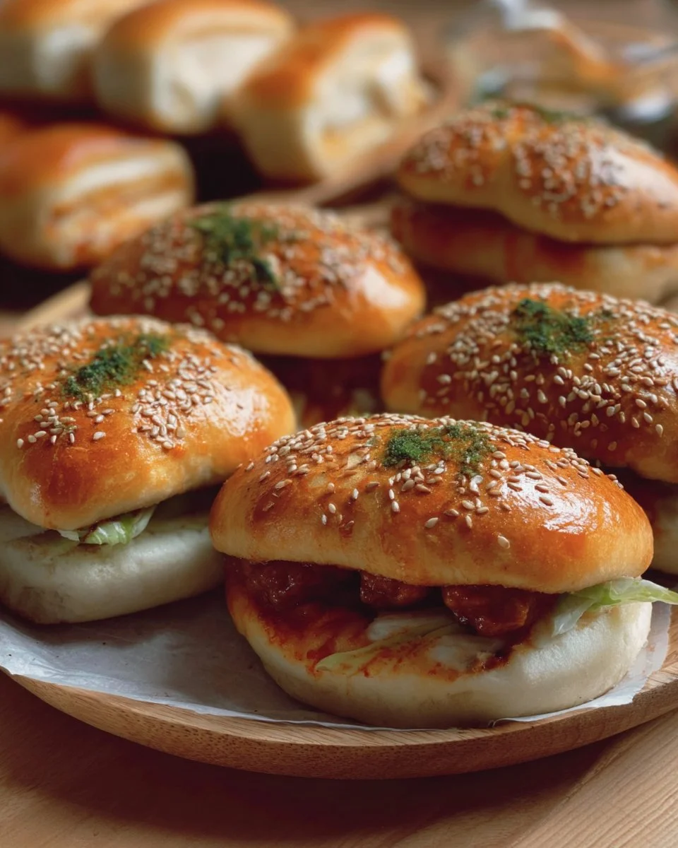 Dynamite Chicken Buns with juicy spiced chicken in soft buns