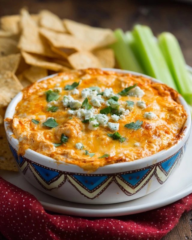 Cheesy Crock Pot Buffalo Chicken Dip