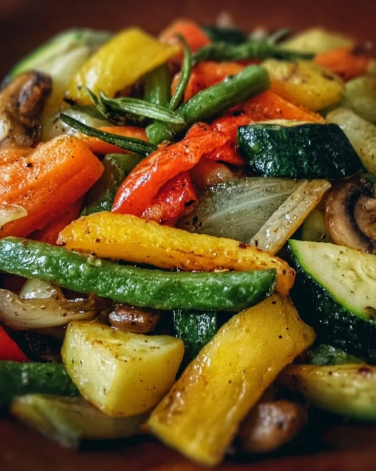 Colorful sautéed vegetables in a pan, showcasing a healthy recipe.