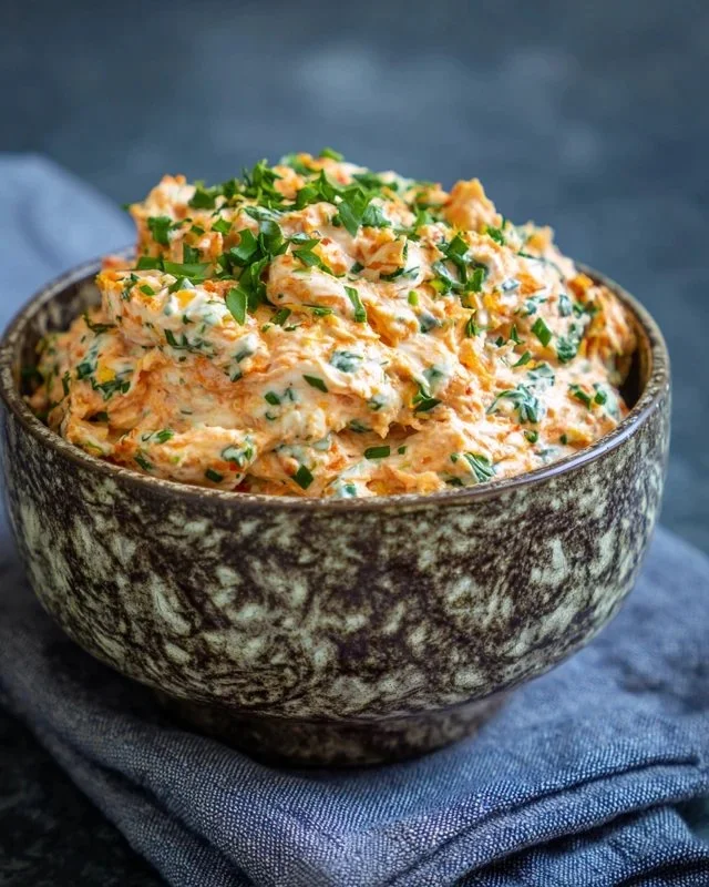 Hissy Fit Dip served in a bowl with fresh vegetables and chips for dipping.