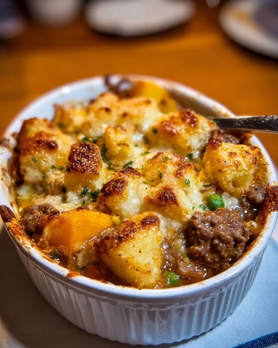 Delicious Hobo Casserole with layers of vegetables and meat baked to perfection