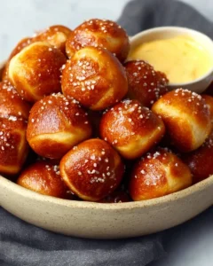 Delicious homemade pretzel bites fresh out of the oven
