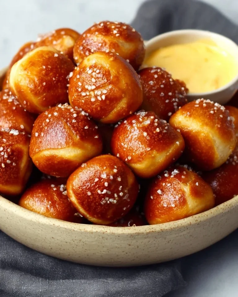 Delicious homemade pretzel bites fresh out of the oven