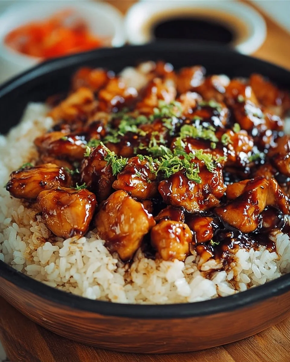 Honey BBQ Chicken dish served over rice