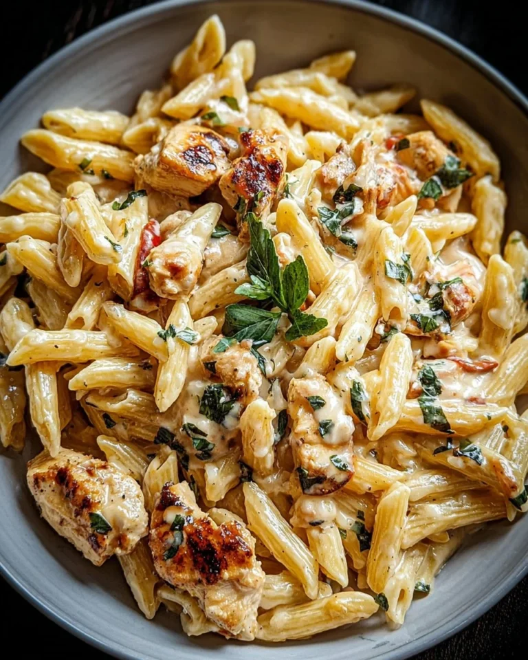Delicious Marry Me Chicken Pasta served with a creamy sauce and herbs