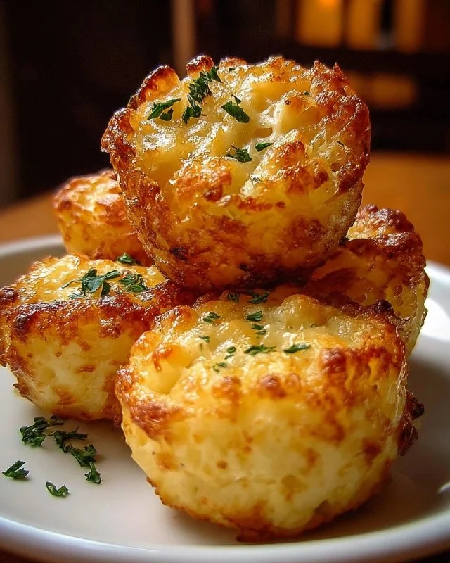 Delicious Mashed Potato Cheese Puffs ready to be served as a savory snack.