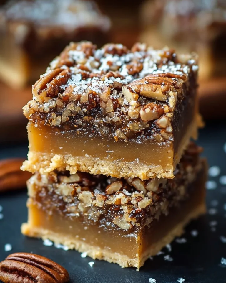 Delicious pecan pie bars with a golden crust and rich pecan topping