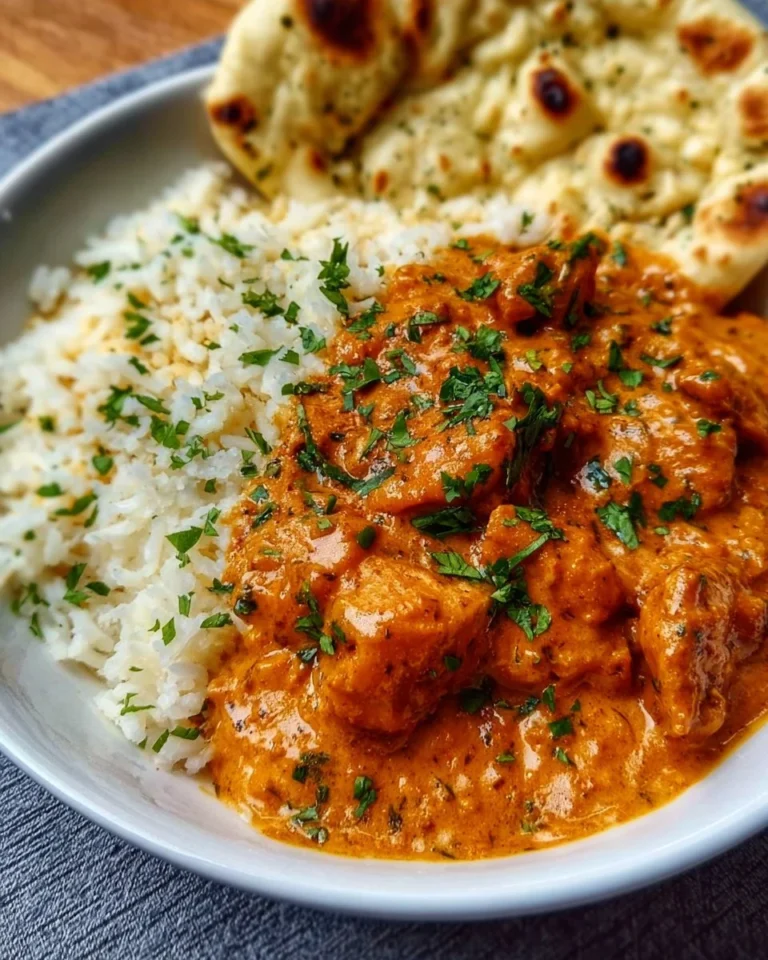 Quick and easy homemade butter chicken served with rice