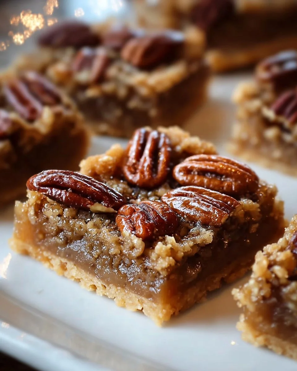 Delicious rich pecan pie bars with a flaky pie crust