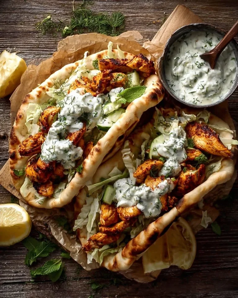 Sheet Pan Chicken Pitas with Herby Ranch served on a plate