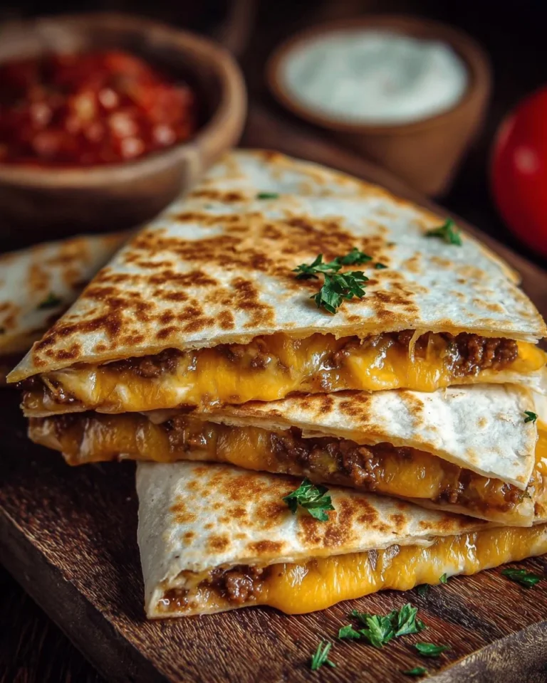 Delicious Smashburger Quesadillas served with fresh toppings