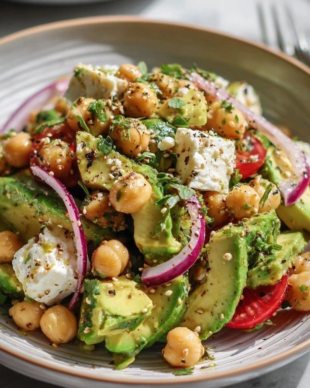 Chickpea Feta Avocado Salad